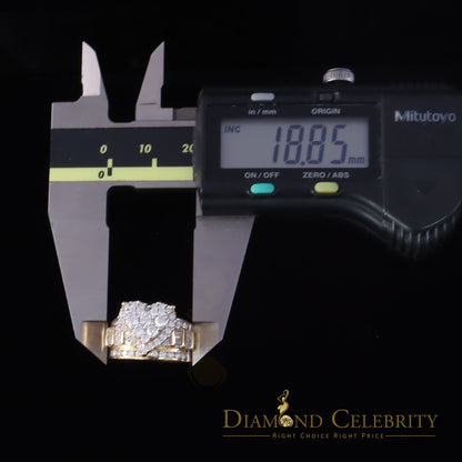 DiamondCelebritees Women's Cinderella Heart Ring Yellow 925 Silver 1.00ct VVS D Moissanite SZ7