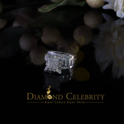 DiamondCelebritees 925 White Square 2.34 ct Cubic Zirconia Silver Engagement Womens Ring Size 7