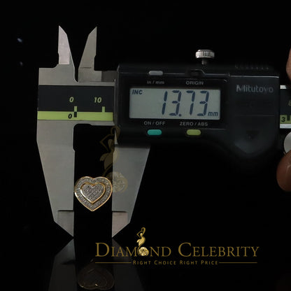 DiamondCelebritees Aretes Para Hombre Heart 925 Yellow Silver 0.30ct Diamond Women's /Men's Earring