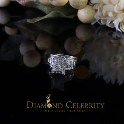 DiamondCelebritees 925 White Square 2.36 ct Cubic Zirconia Silver Womens Engagement Ring Size 8