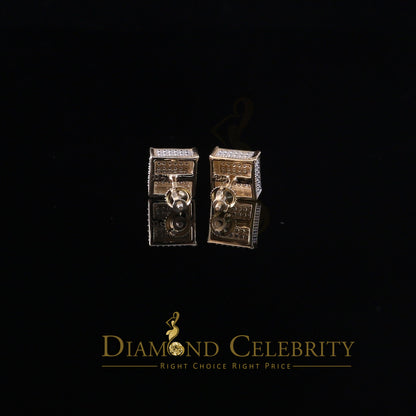 DiamondCelebritees 925 Sterling Silver 0.20ct Diamond Yellow Stud Men's/ Women's Earrings