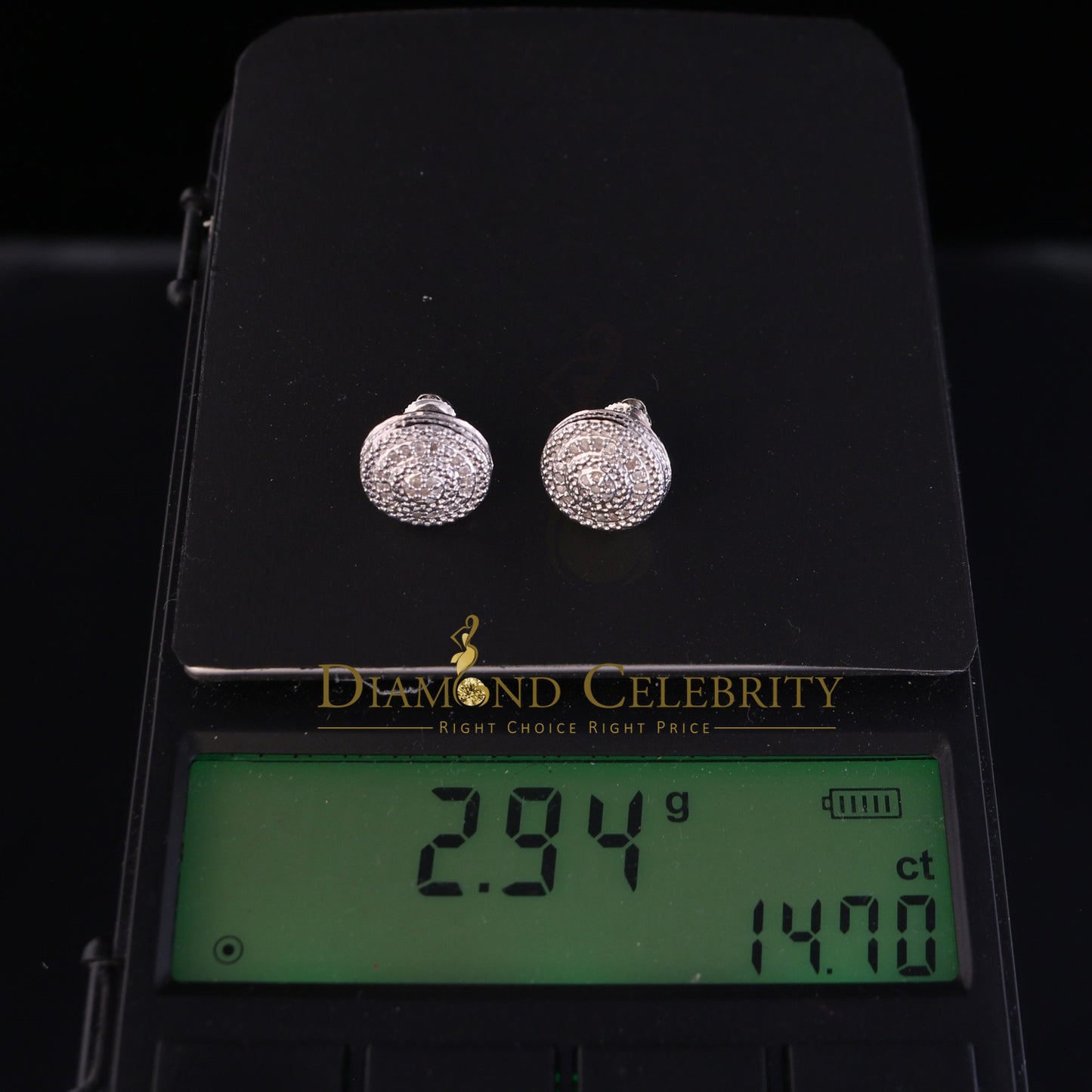 DiamondCelebritees 0.15ct Diamond 925 Sterling Silver White Round Earrings For Men 's / Women's