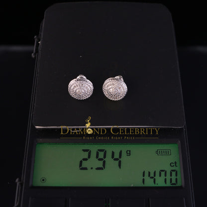 DiamondCelebritees 0.15ct Diamond 925 Sterling Silver White Round Earrings For Men 's / Women's