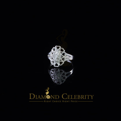 DiamondCelebritees White 925 Silver Virgin Mary Heart shape cutout Women Faith Protection Ring SZ 8