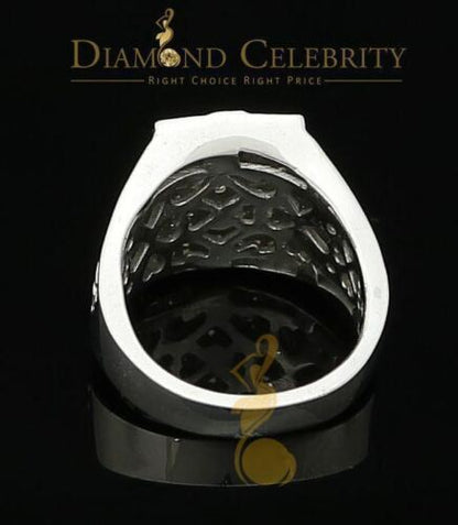 DiamondCelebritees 925 Silver White Cubic Zirconia 2.00ct Wide Square Men's Engagement Ring Size11