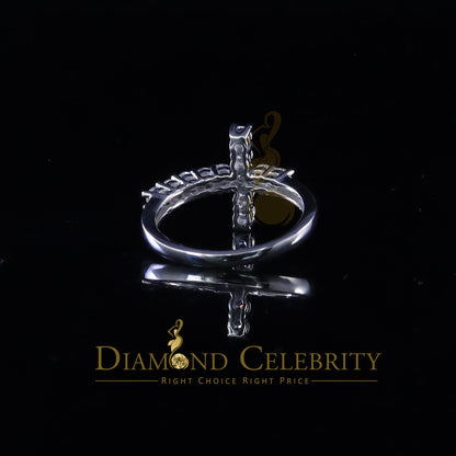 DiamondCelebritees 1.50ct Cubic Zirconia 925 Sterling White Silver Cross Womens Fashion Ring Size 8