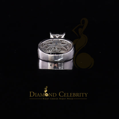 DiamondCelebritees 925 Silver White 3.80ct Cubic Zirconia Cinderella Engagement Women's Ring SZ 8