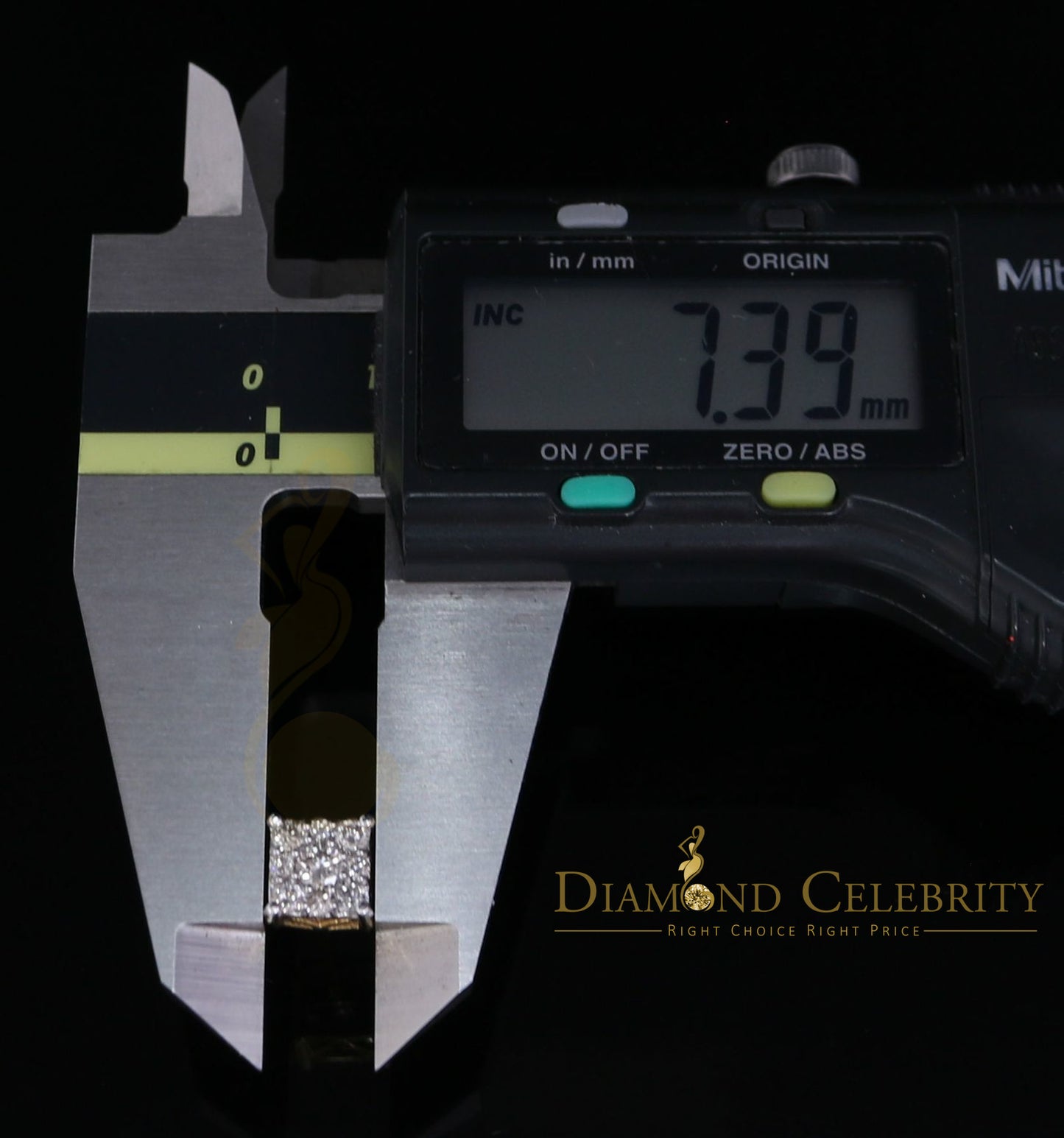 DiamondCelebritees 10K Real Yellow Gold Real Diamond 0.75CT Men's/Women's Stud Square Earring