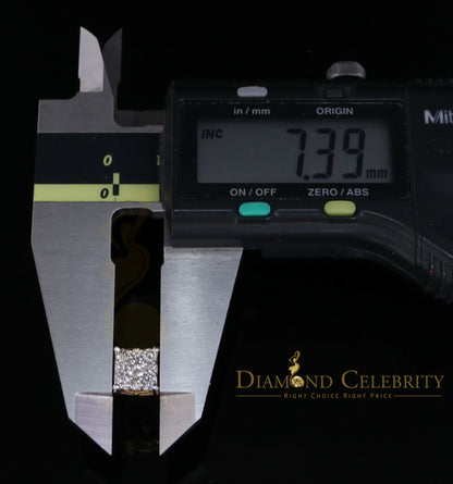 DiamondCelebritees 10K Real Yellow Gold Real Diamond 0.75CT Men's/Women's Stud Square Earring