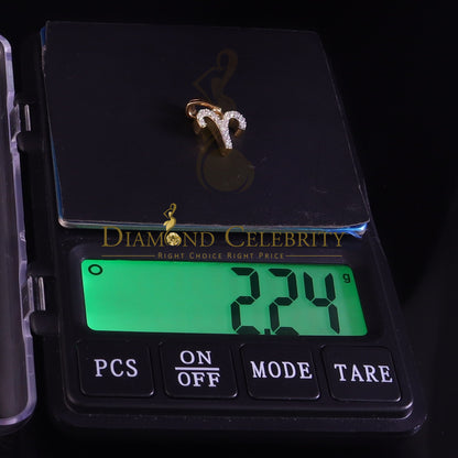DiamondCelebritees 0.42ct Cubic ZirconiaYellow Silver ARIES-APRIL Month Pendant for Men's & Women's