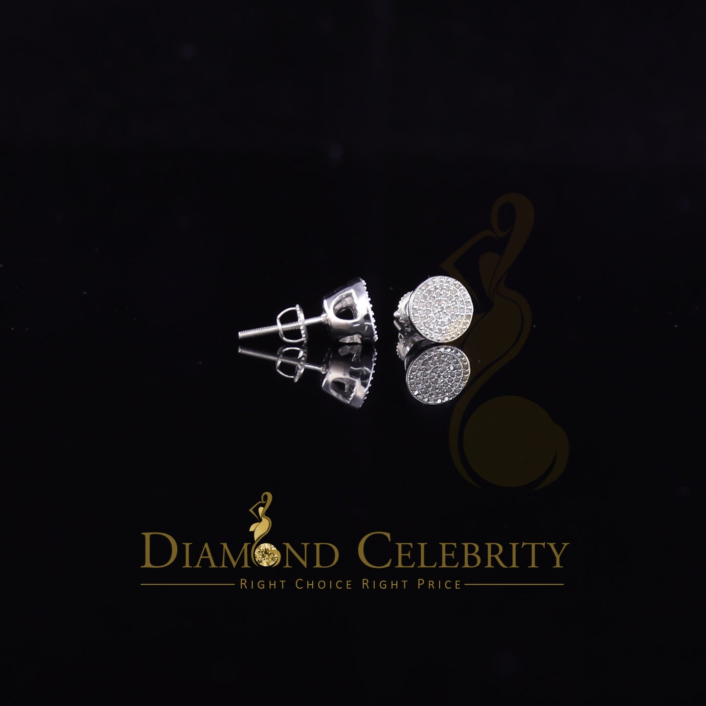 DiamondCelebritees 925 Sterling Silver White 0.25ct Diamond For Men's/Women's Stud Round Earrings
