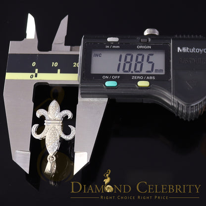 DiamondCelebritees White 925 Fleur de Lis Shape Sterling Silver Pendant with 0.50ct Cubic Zirconia