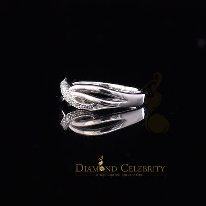 DiamondCelebritees 925 Silver White Cubic Zirconia 0.10ct Band Round Engangement Womens Ring Size 6