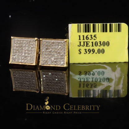 DiamondCelebritees 925 Sterling Silver 0.25ct Diamond Yellow Stud Men's/ Women's Earrings