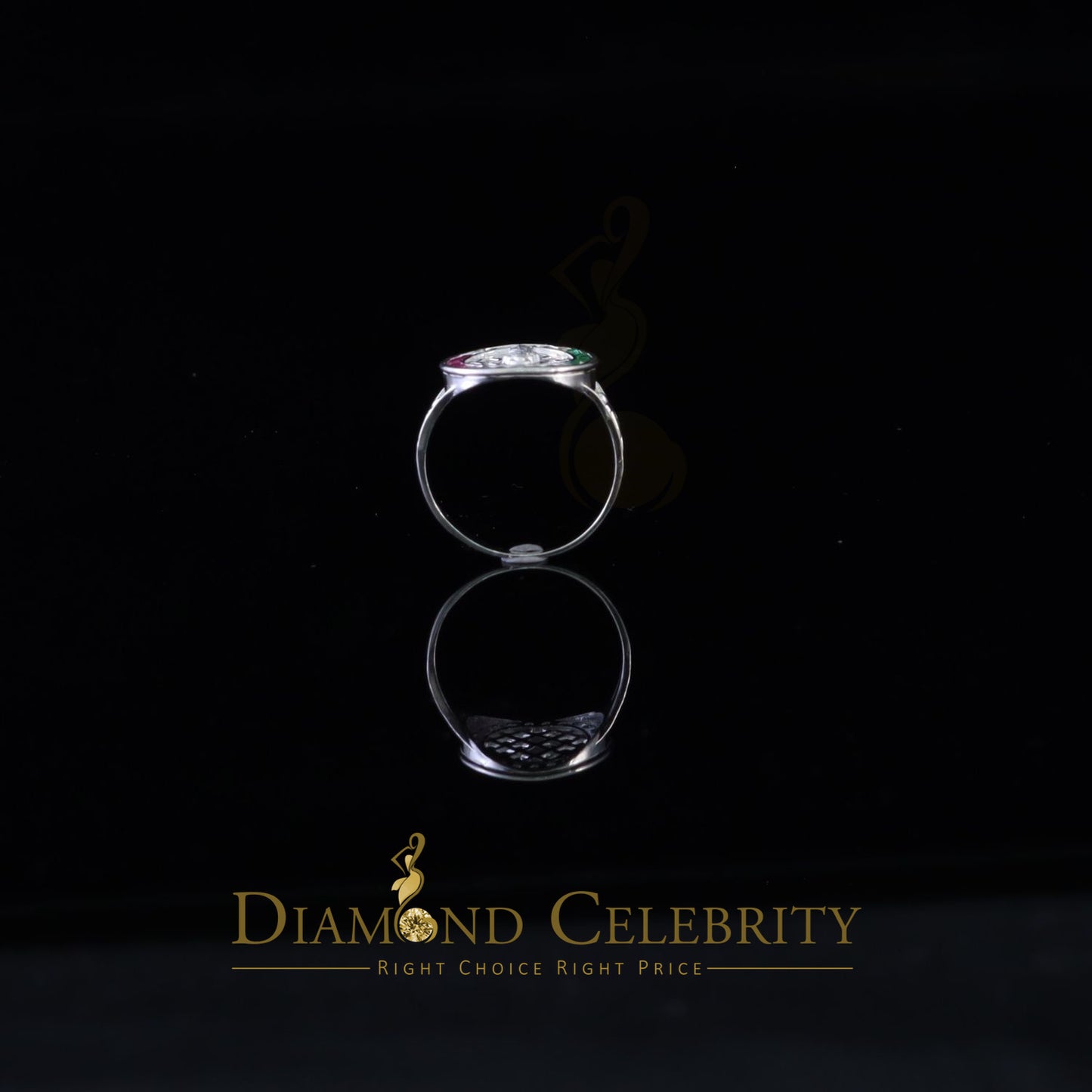 DiamondCelebritees Religious White 925 Sterling Silver Cubic Zirconia St. Jude Women's Ring Size 7