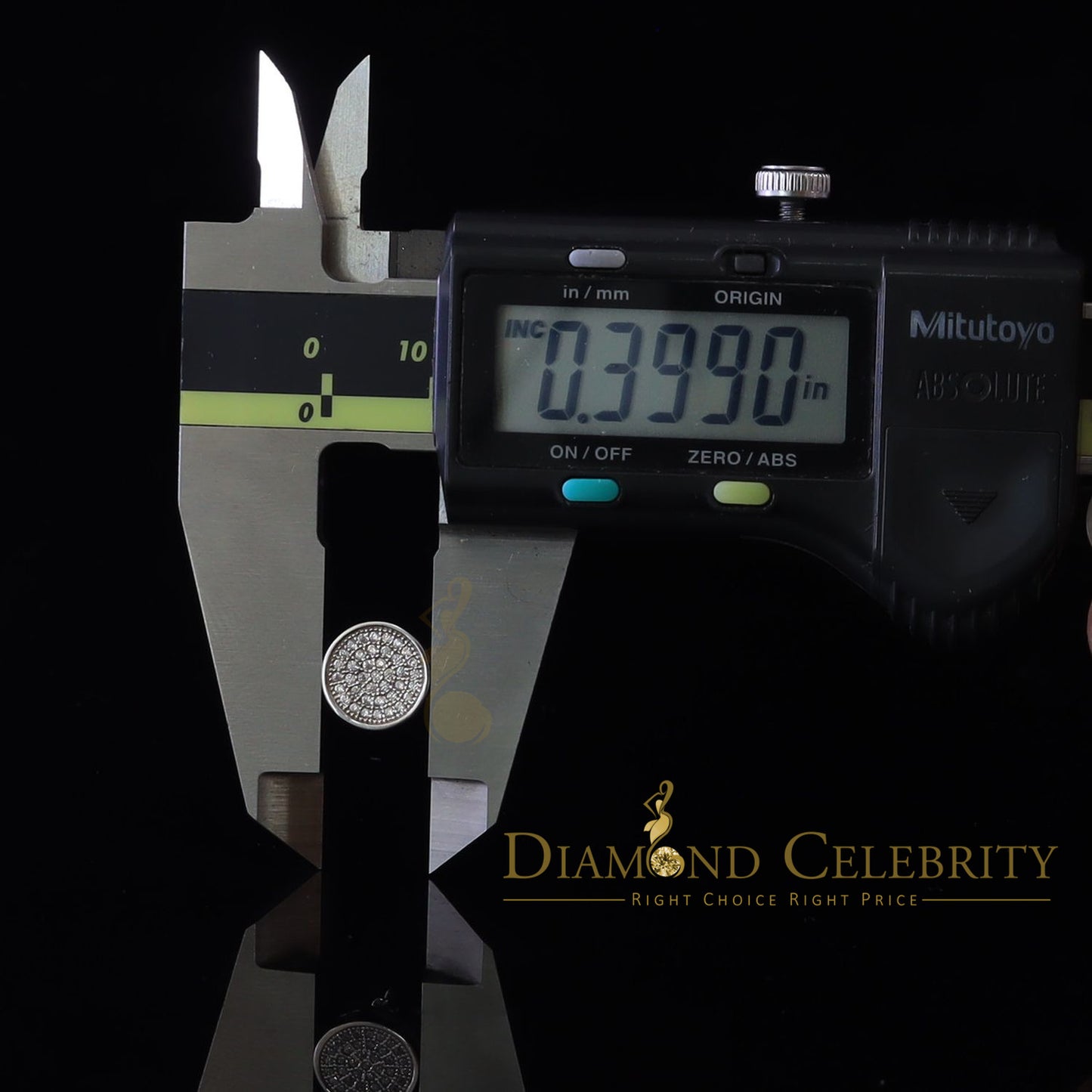 DiamondCelebritees  0.78ct Cubic Zirconia 925 Yellow Silver Women's & Men's Hip Hop Round Earrings