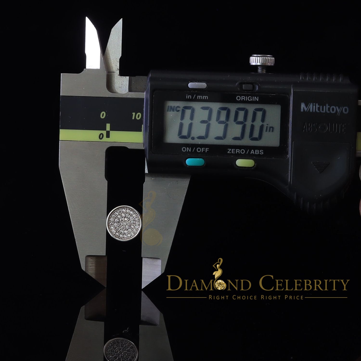 DiamondCelebritees  0.78ct Cubic Zirconia 925 Yellow Silver Women's & Men's Hip Hop Round Earrings