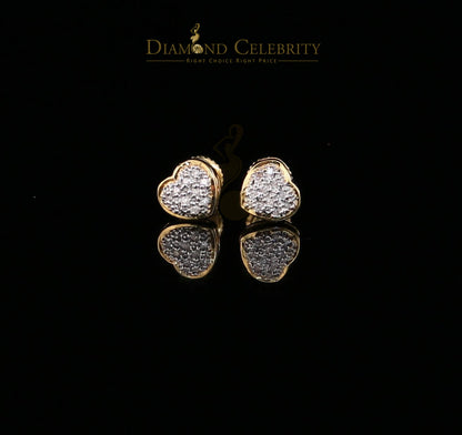 DiamondCelebritees 10K Real Yellow Gold with 0.08CT Real Diamond Men's/Women's Stud Micro Earring