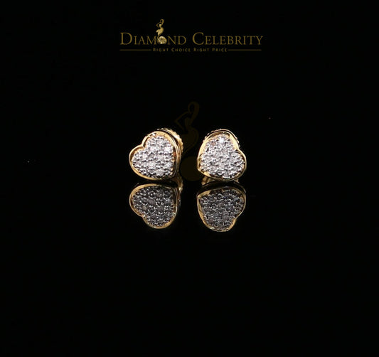 DiamondCelebritees 10K Real Yellow Gold with 0.08CT Real Diamond Men's/Women's Stud Micro Earring