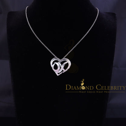 DiamondCelebritees  0.10ct Real Diamond Valentine Special "HEART" Pendant 925 Sterling Silver White