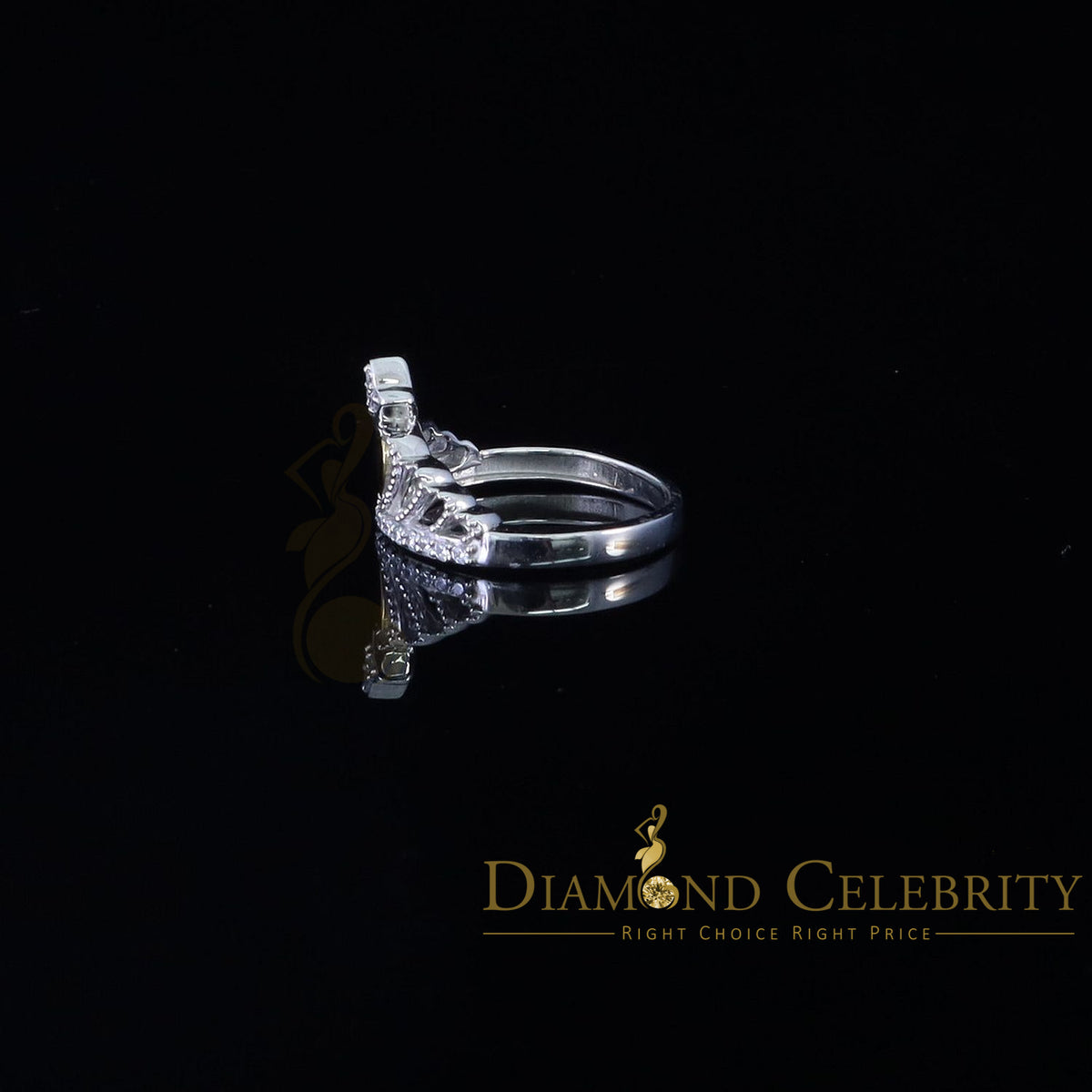 DiamondCelebritees 0.36 ct Cubic Zirconia 925 Sterling White Silver Crown Womens/Men's Ring Size 7