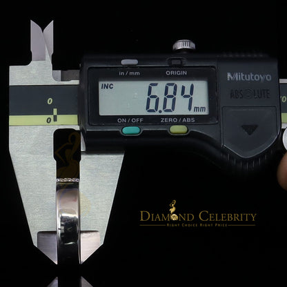 DiamondCelebritees Men's 925 Silver White 2.00ct VVS D Moissanite 3 Row Wedding Band Ring Size 10