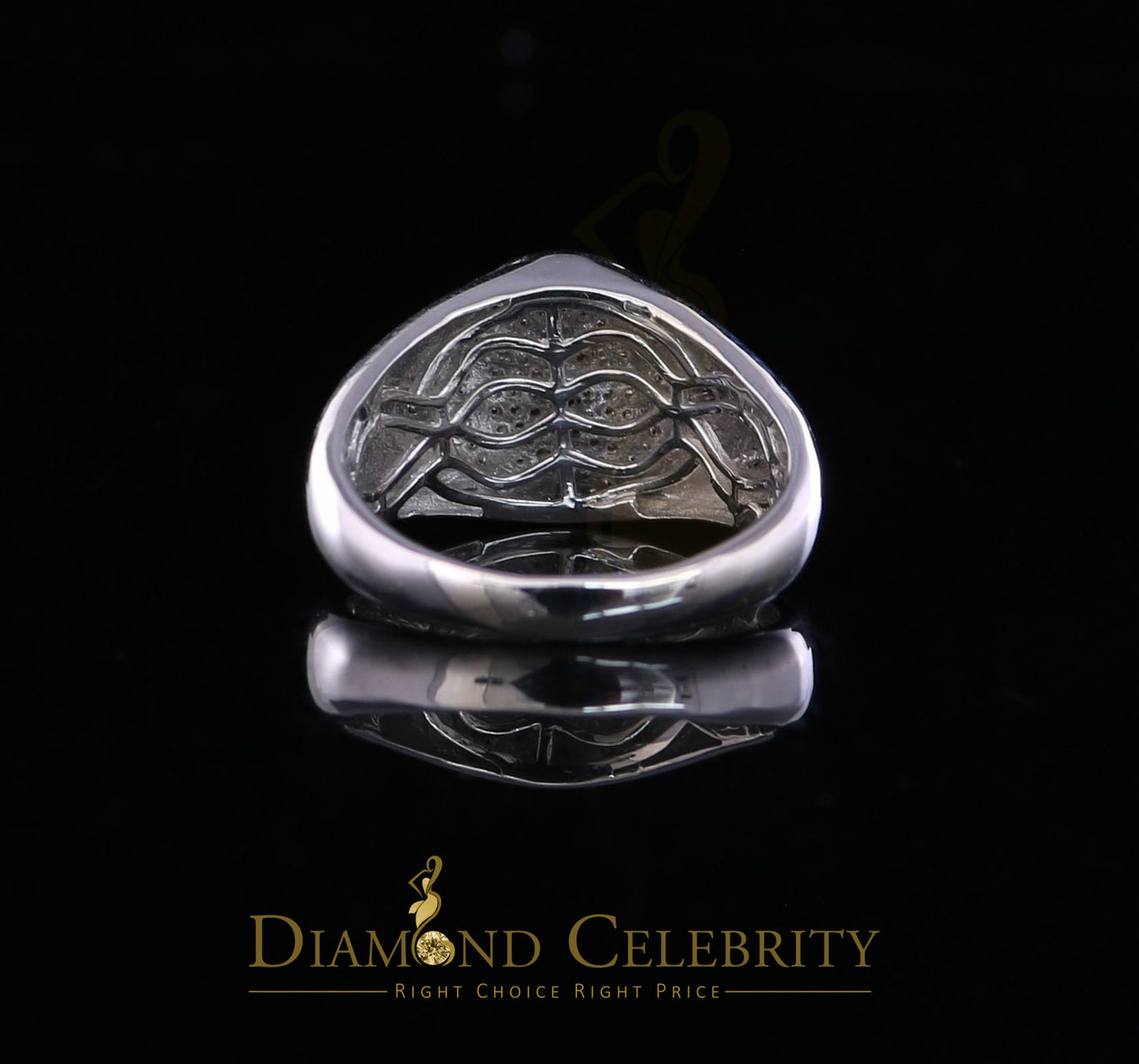 DiamondCelebritees 0.50CT Real Diamond 925 Sterling Silver White Fashion Masonic Men's Ring Size 12