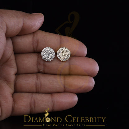 DiamondCelebritees 10K Real Yellow Gold w/Real 1.66 CT Diamond Men's/Women's Stud Earring