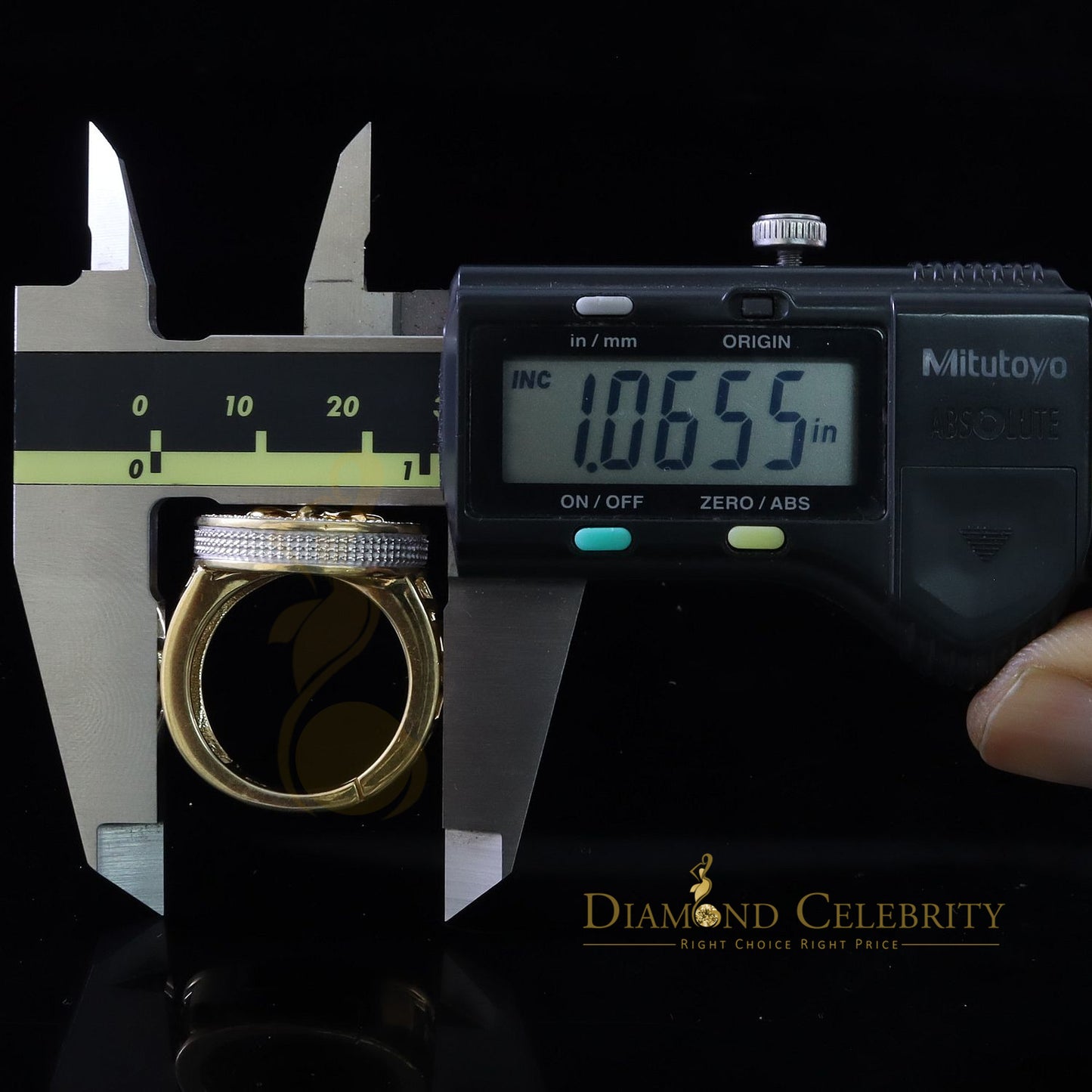 0.40ct Diamond with. Yellow Silver Round Mens's Adjustable Ring From SZ 10 to 12