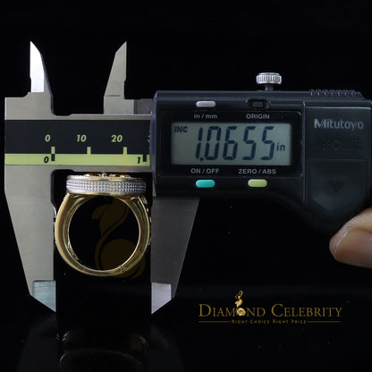 0.40ct Diamond with. Yellow Silver Round Mens's Adjustable Ring From SZ 10 to 12