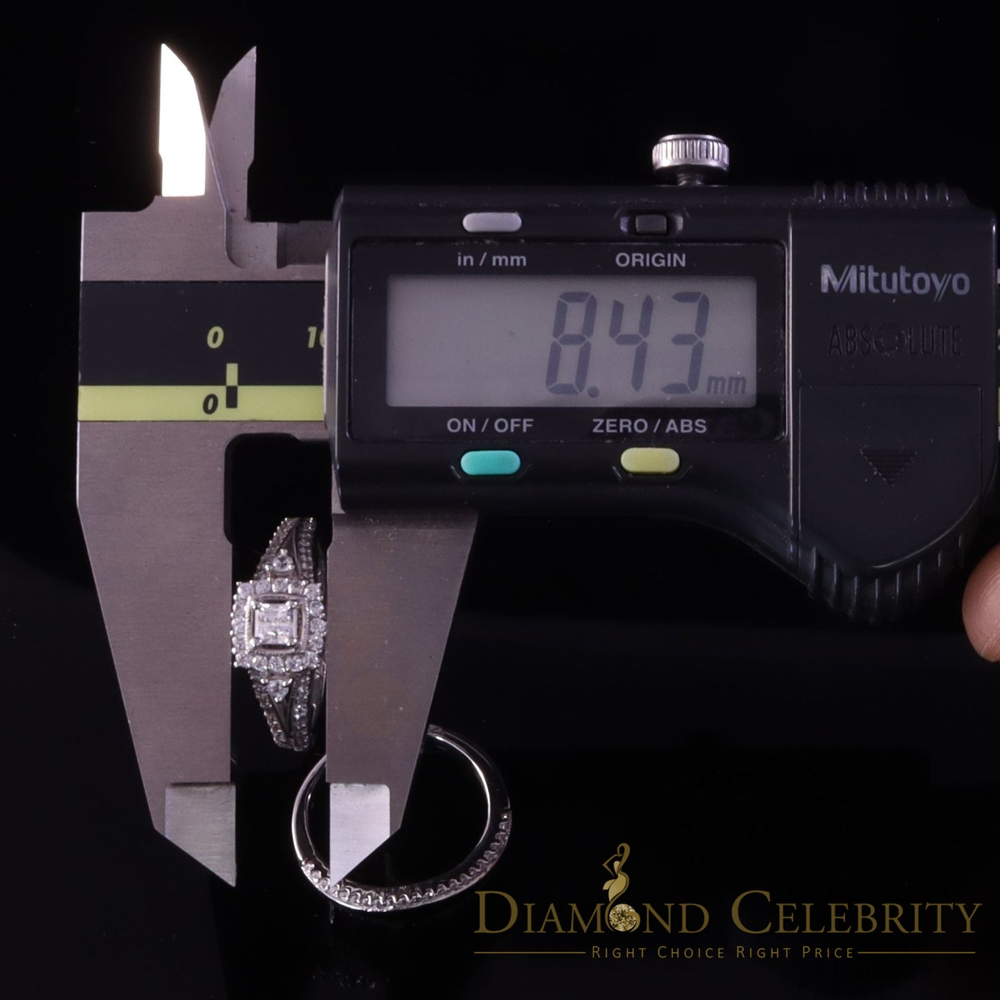 DiamondCelebritees 1.75ct Cubic Zirconia White Sterling Silver Men's/ Women 2PC Bridal Rings Size 7