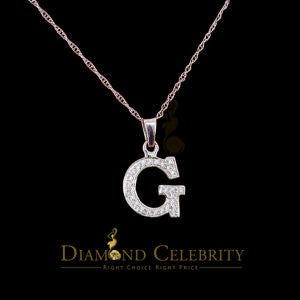 Attractive Sterling SilverAll Alphabet Letter White Pendant with Cubic Zirconia