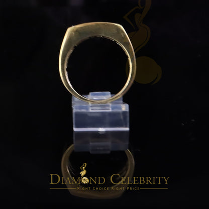 DiamondCelebritees Sterling Mens 0.81ct Yellow Cubic Zirconia Silver Rectangle Fashion Ring Size 9