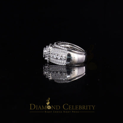 DiamondCelebritees White Sterling Silver 3.50ct Round Cubic Zirconia Double Bridal Womens Ring SZ7