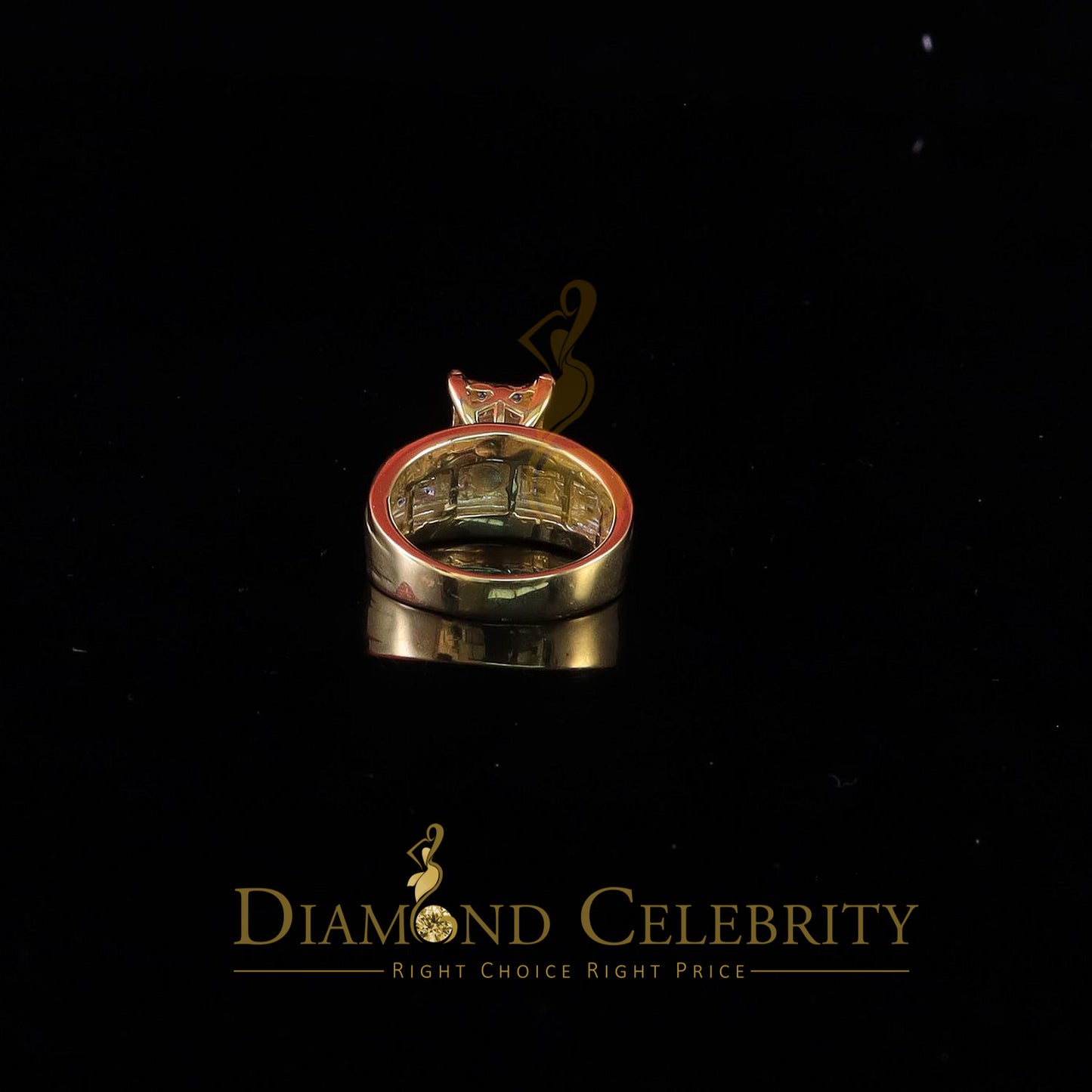 DiamondCelebritees 925 Yellow 2.25ct Cubic Zirconia Silver Cinderella Engagement Woman's Ring SZ 8