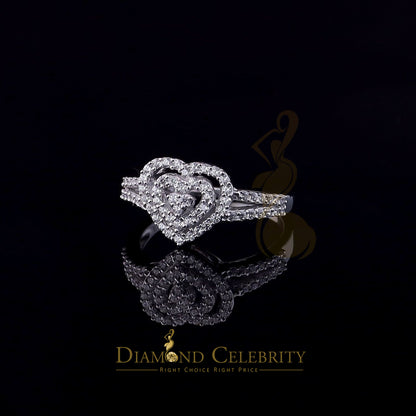 DiamondCelebritees 0.63ct Cubic Zirconia 925 Silver White Shiny Heart Engagement Womens Ring Size 7