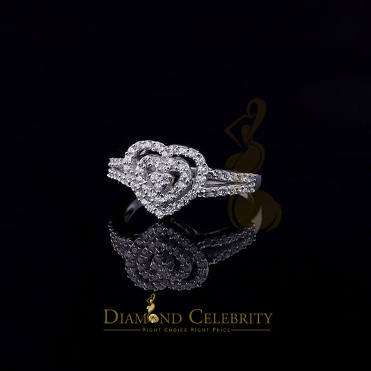 DiamondCelebritees 0.63ct Cubic Zirconia 925 Silver White Shiny Heart Engagement Womens Ring Size 7