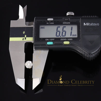 DiamondCelebritees 0.50 CT Real Diamond with 10K Real Yellow Gold with Round Stud Earrings