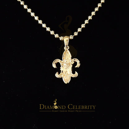 DiamondCelebritees Promise Yellow 925 Sterling Silver Fleur de Lis Pendant 0.50ct Cubic Zirconia