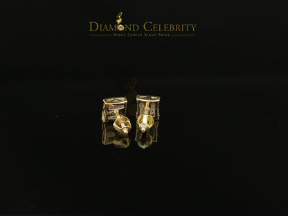 DiamondCelebritees 10K Yellow Real Gold Real Diamond 0.10CT Mens /Ladies Studd Earring