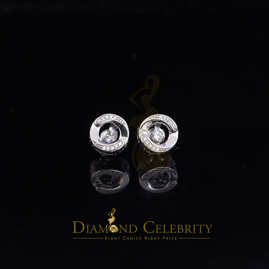 DiamondCelebritees  925 Sterling White Silver1.50ct Cubic Zirconia Round Screw Back Stud Earrings