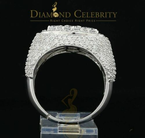 DiamondCelebritees Men's 12.5ct Cubic Zirconia white Silver Round Adjustable Ring From SZ 11 to13