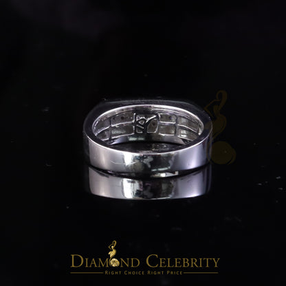 DiamondCelebritees Sterling Mens 0.81ct White Cubic Zirconia Silver Rectangle Fashion Ring Size 9