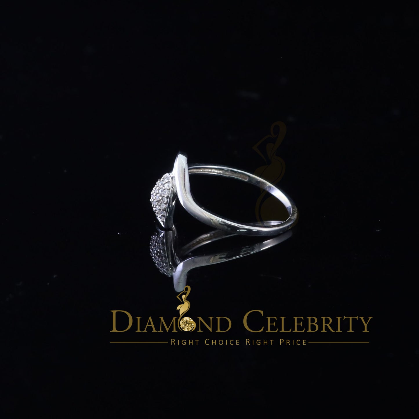 DiamondCelebritees 0.21 ct Cubic Zirconia 925 Sterling White Silver Heart Womens/Men's Ring Size 7
