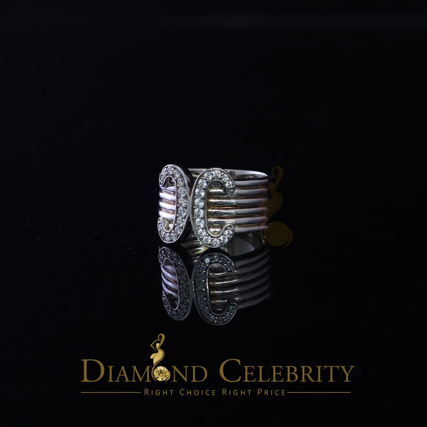 DiamondCelebritees 2.00ct Cubic Zirconia Sterling White Silver Engagement Women's Ring Size 8