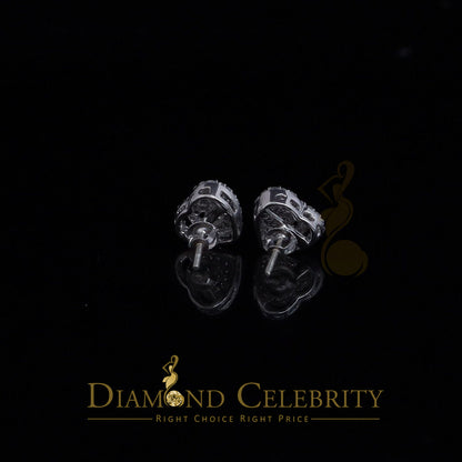 DiamondCelebritees  1.07ct Cubic Zirconia 925 White Sterling Silver Women's Hip Hop Heart Earrings