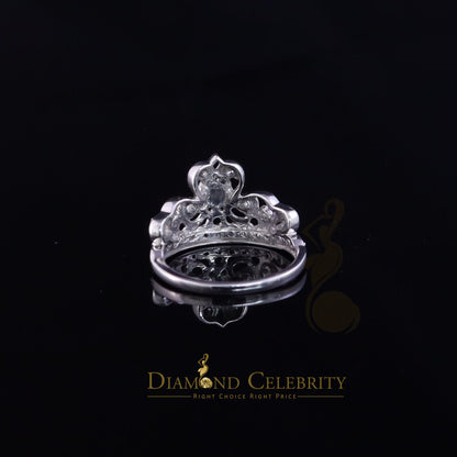 DiamondCelebritees 925 Sterling White Silver 0.61ct Cubic Zirconia Luxury Womens Crown Ring Size 7