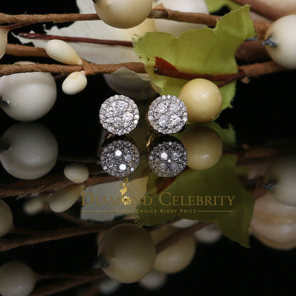 DiamondCelebritees Men's/Women's 10K Real Yellow Gold Real Diamond 0.50CT Stud Round Earring