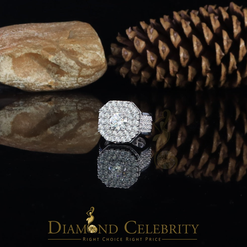 DiamondCelebritees 925 SilverJewelry White 16.0ct Cubic Zirconia Wide Octagon Men's Ring Size 9.5