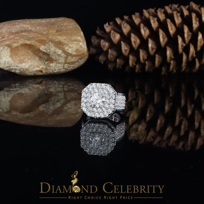 DiamondCelebritees 925 SilverJewelry White 16.0ct Cubic Zirconia Wide Octagon Men's Ring Size 9.5